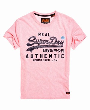 Superdry Vintage Authentic Pastel Férfi Pólók Rózsaszín | FPMIQ5317